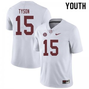 NCAA Youth Alabama Crimson Tide #15 Paul Tyson Stitched College 2019 Nike Authentic White Football Jersey CZ17I88DN